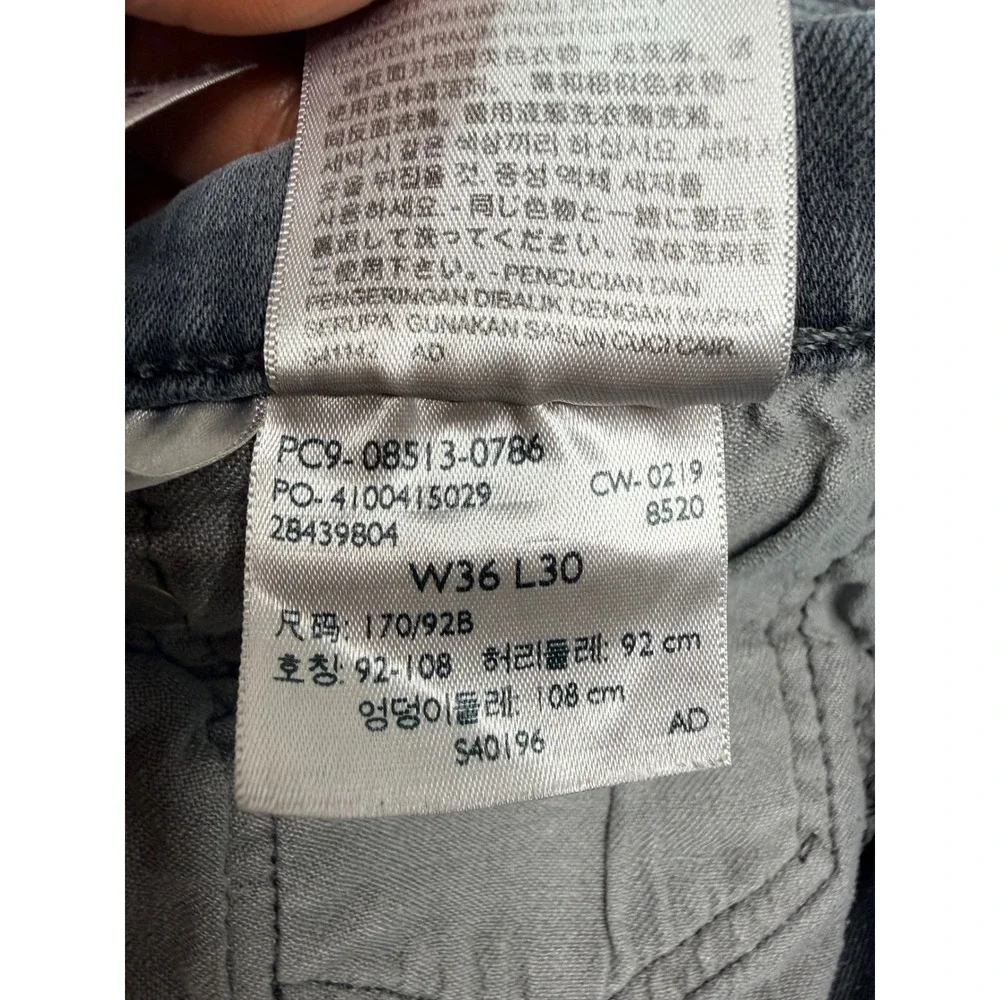 Levis 513 Slim‎ Straight Jeans Mens 36x30 Grey Denim Pants 08513-0786